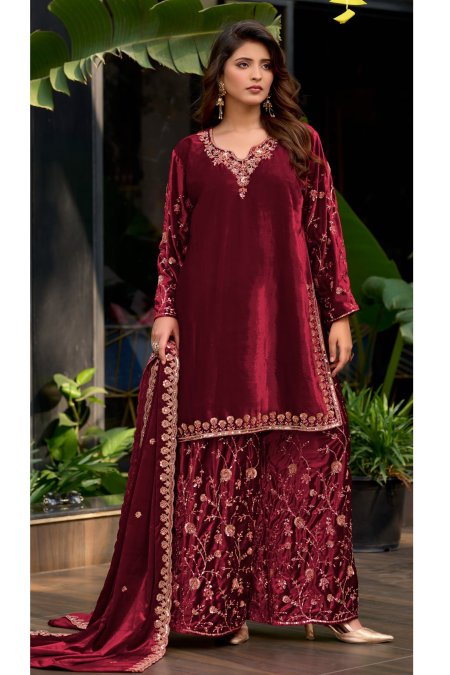 D 3602 A To D By Deepsy Ice Velevt Readymade Pakistani Suits